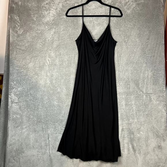 Sincerely Jules Dresses & Skirts - Sincerely Jules Dress Womens XL Black Cowl Neck Slip Dress Slinky Eveningwear